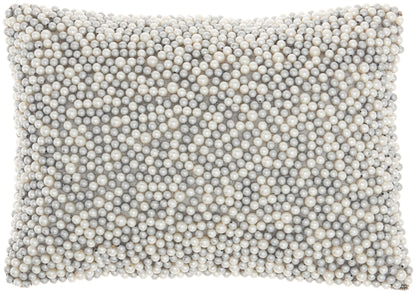 Luminescence Z2001 Synthetic Blend Fully Beaded Pearls Throw Pillow From Mina Victory By Nourison Rugs