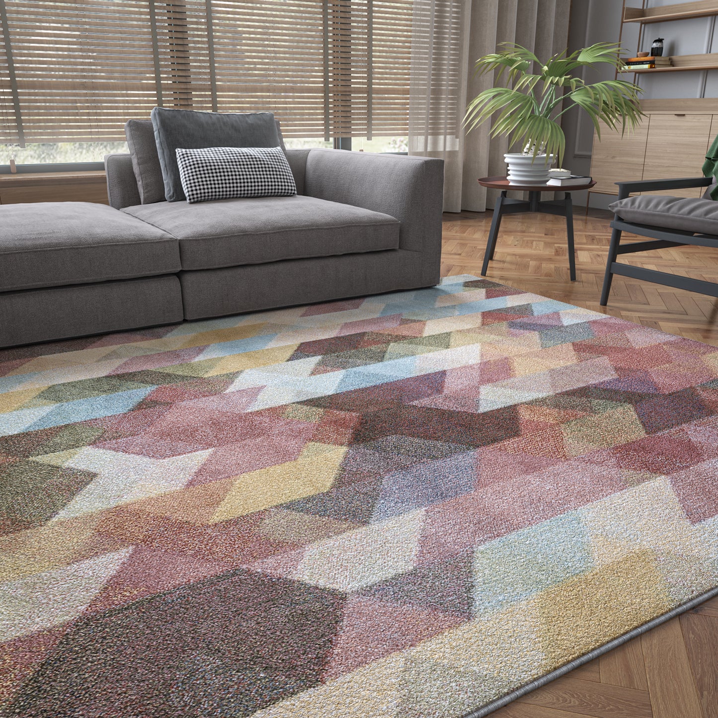 Reina-REI19 Cut Pile Synthetic Blend Indoor Area Rug by Tayse Rugs