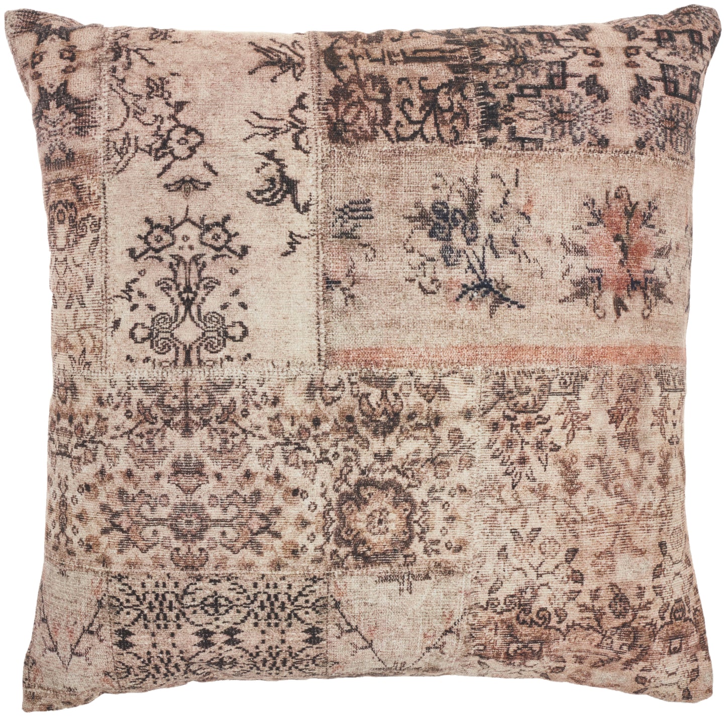 Nicole Curtis Pillow GT434 Cotton Persian Patchwork Throw Pillow From Nicole Curtis By Nourison Rugs