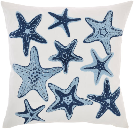 Life Styles L0942 Cotton Towel Emb Starfish Throw Pillow From Mina Victory By Nourison Rugs