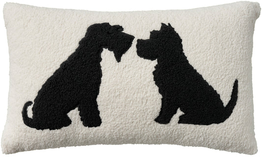 Pet Pillows & Access L0491 Synthetic Blend Sherpa Dog Silhouett Throw Pillow From Mina Victory By Nourison Rugs