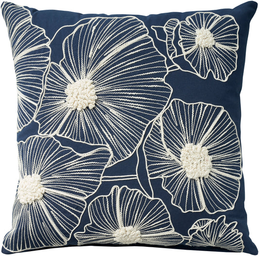 Life Styles AZ358 Cotton Embroidered Flowers Pillow Cover From Mina Victory By Nourison Rugs
