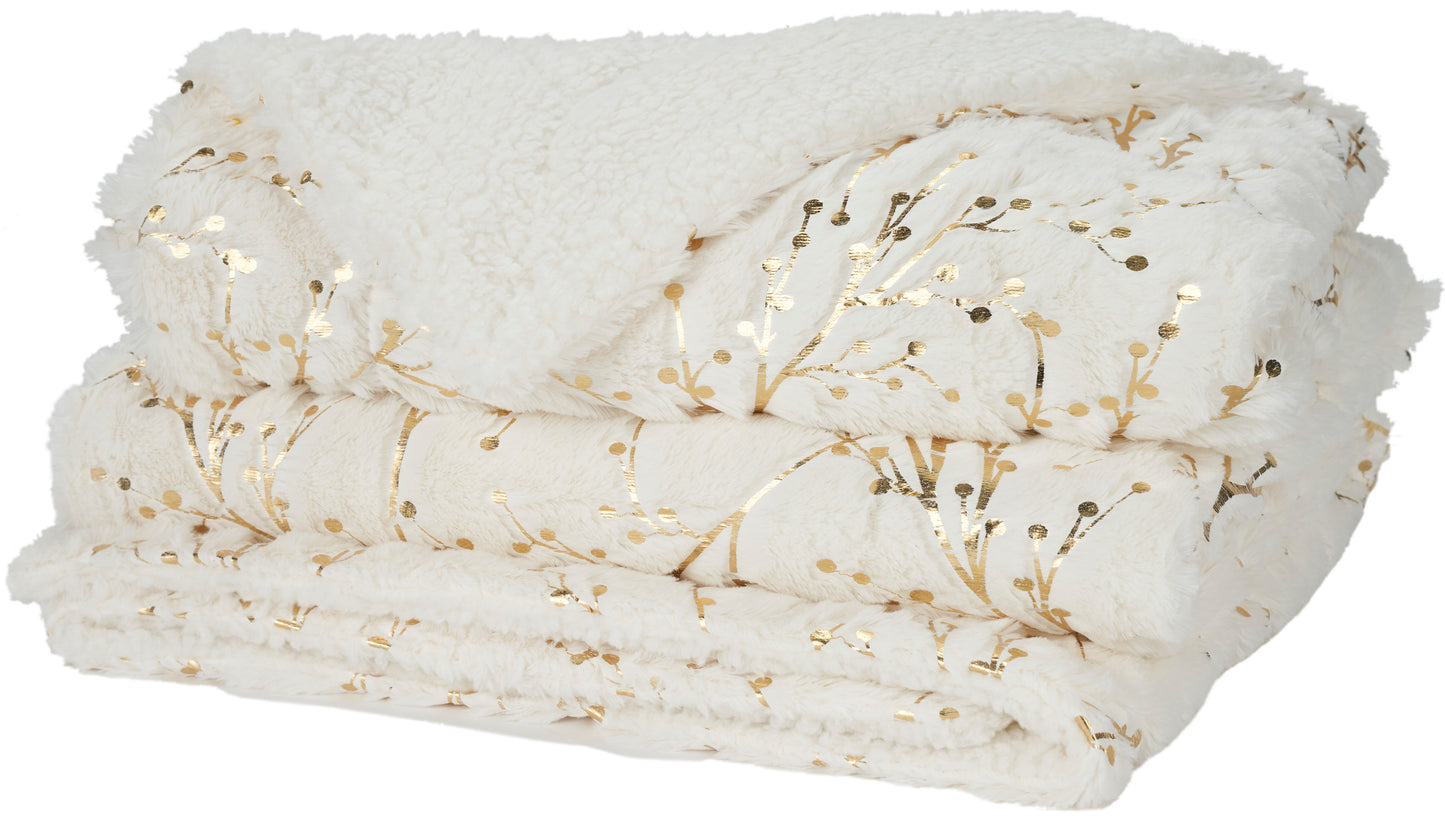Faux Fur SN107 Synthetic Blend Metallic Branches Throw Pillow From Mina Victory By Nourison Rugs