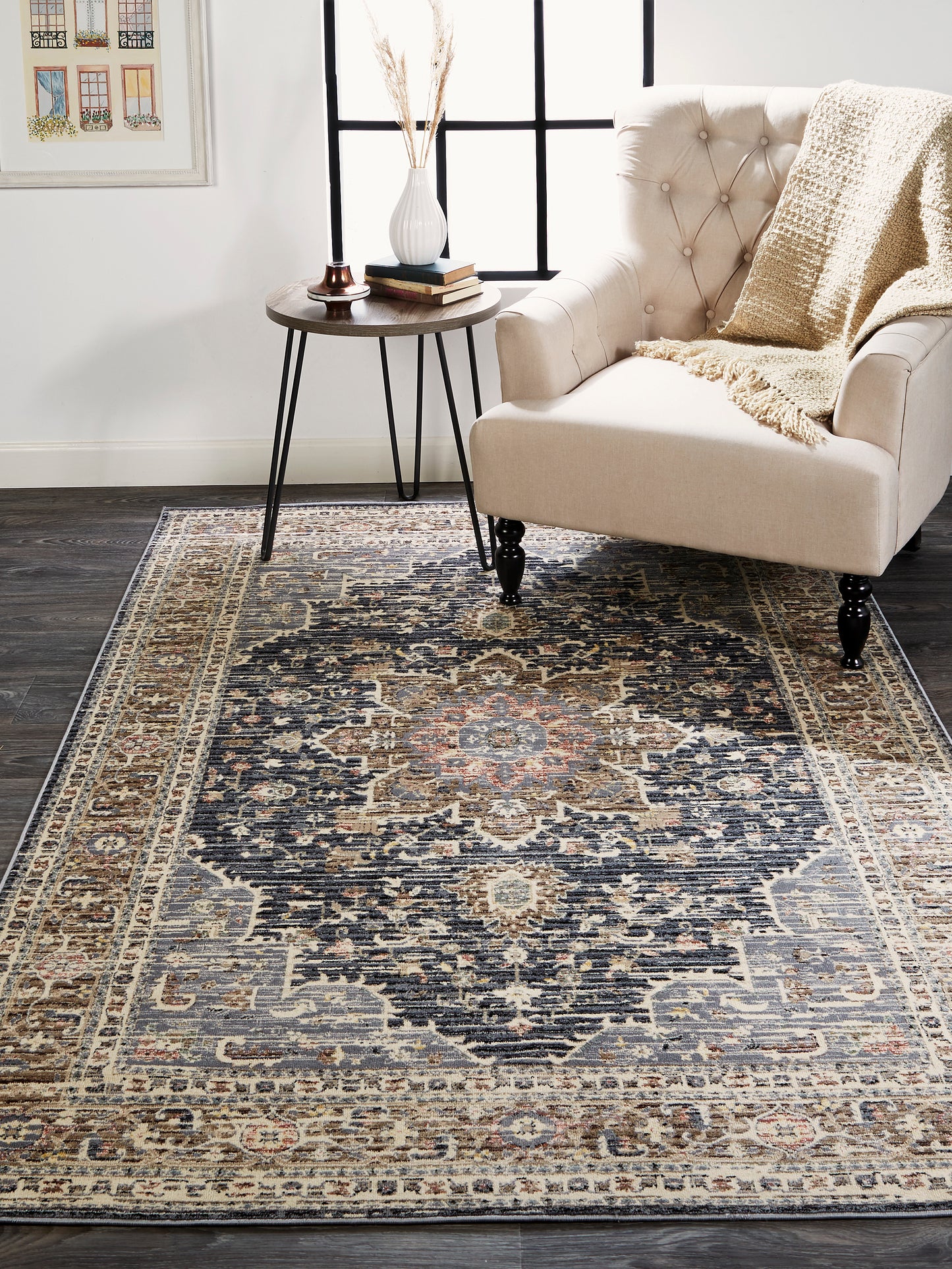 Grayson 3578F Machine Made Synthetic Blend Indoor Area Rug by Feizy Rugs