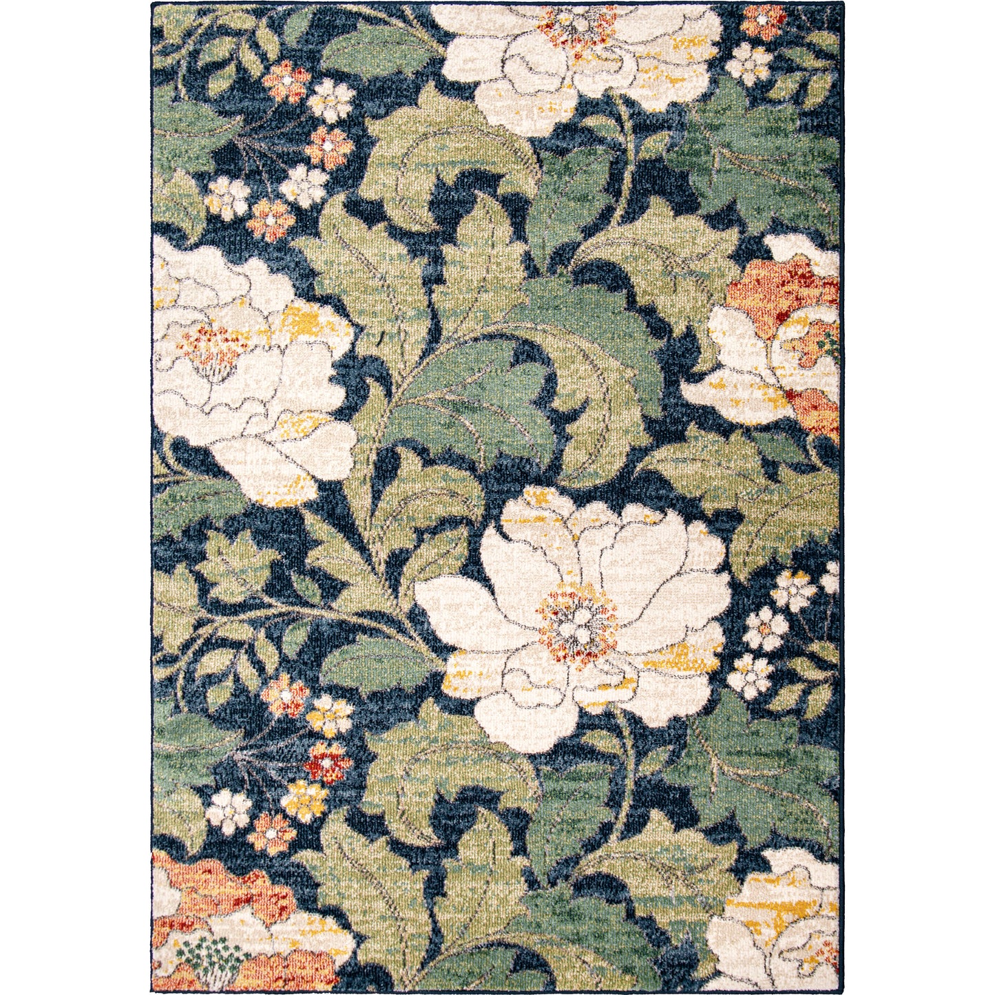 Orian Rugs Simply Southern Cottage Jefferson Floral ASC/JEFL Multi Navy Daisy Area Rug