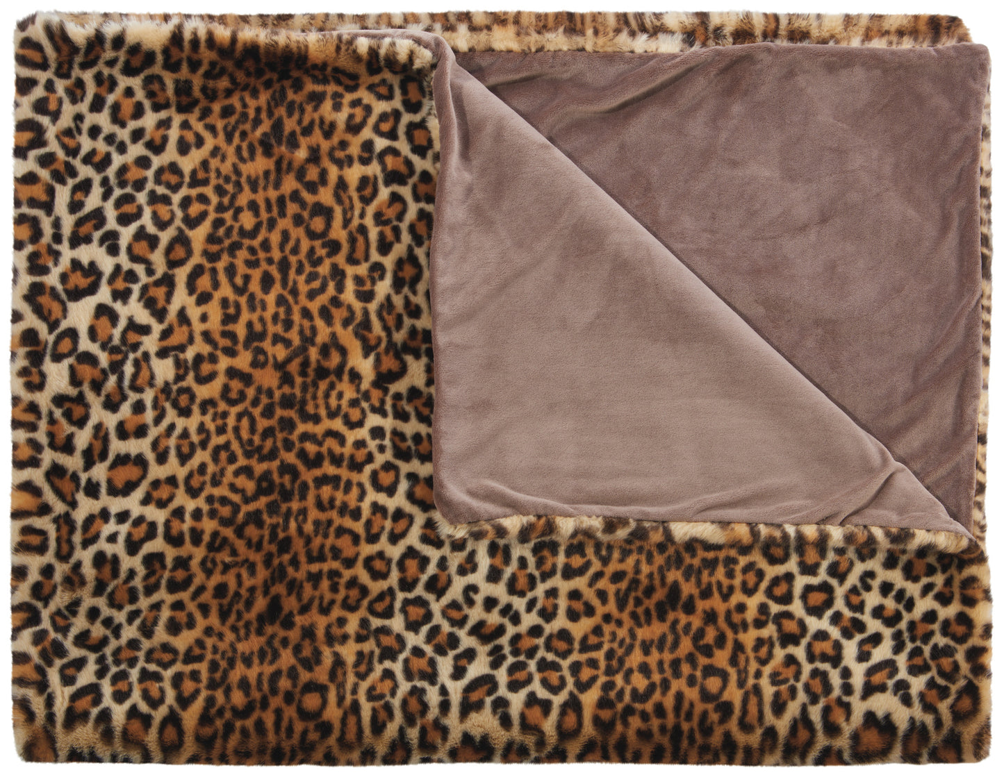 Fur FL102 Synthetic Blend Leopard Faux Fur Throw Blanket From Mina Victory By Nourison Rugs