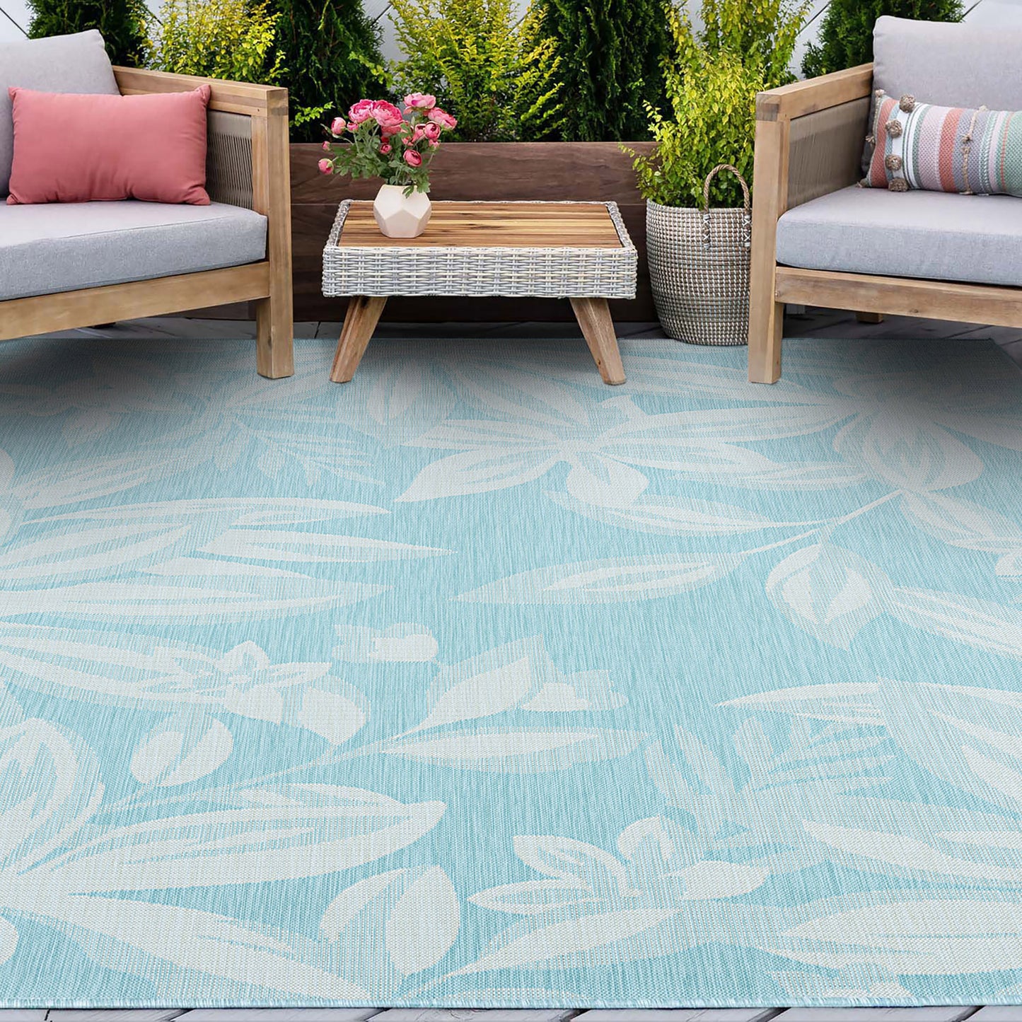 Eco-ECO17 Flat Weave Synthetic Blend Indoor/Outdoor Area Rug by Tayse Rugs