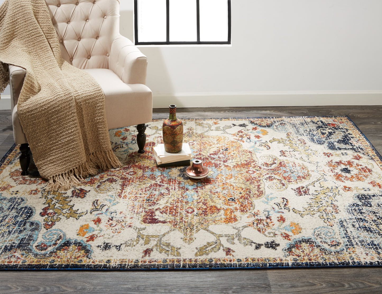 Bellini I3138 Machine Made Synthetic Blend Indoor Area Rug by Feizy Rugs