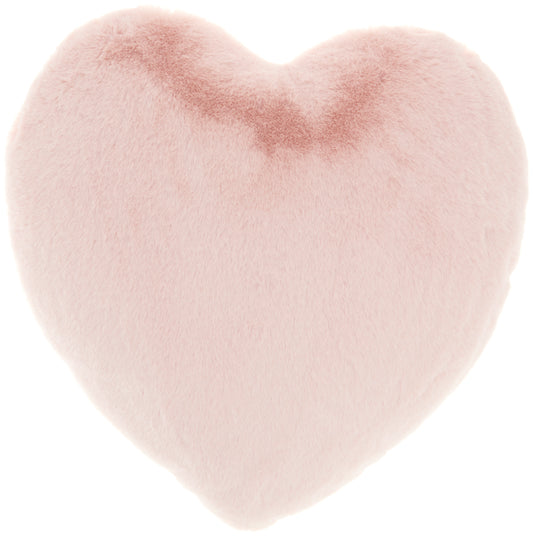 Faux Fur SN103 Synthetic Blend Fx Rabbit Fur Heart Throw Pillow From Mina Victory By Nourison Rugs