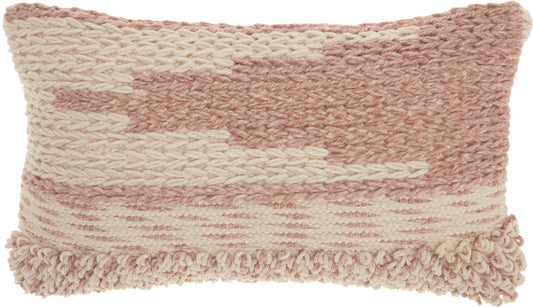 Life Styles DC465 Synthetic Blend Texture Gradient Lumbar Pillow From Mina Victory By Nourison Rugs