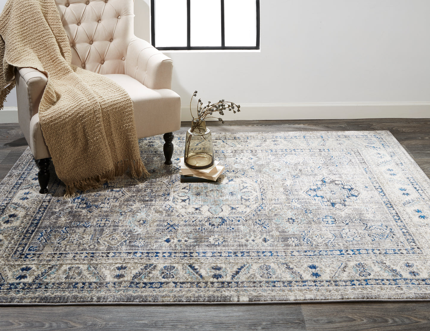 Bellini I3136 Machine Made Synthetic Blend Indoor Area Rug by Feizy Rugs